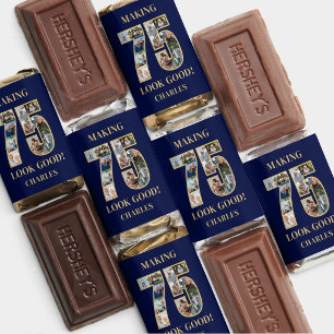 Making 75 Look Good Photo Collage 75th Birthday Hershey's Miniatures