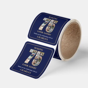 Making 75 Look Good Photo Collage 75th Birthday Square Sticker