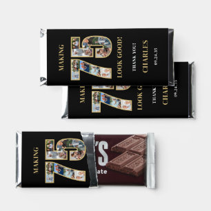 Making 75 Look Good Photo Collage Thank You Hershey Bar Favors