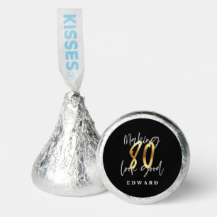 Making 80 look good gold birthday thank you   hershey®'s kisses®