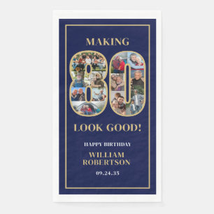 Making 80 Look Good Photo Birthday Paper Guest Towels