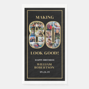 Making 80 Look Good Photo Birthday Paper Guest Towels