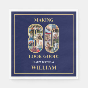 Making 80 Look Good Photo Collage 80th Birthday Napkins