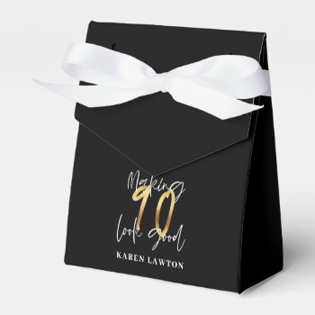 Making 90 Look Good Gold Birthday Favor Box by COFFEE_AND_PAPER_CO at Zazzle