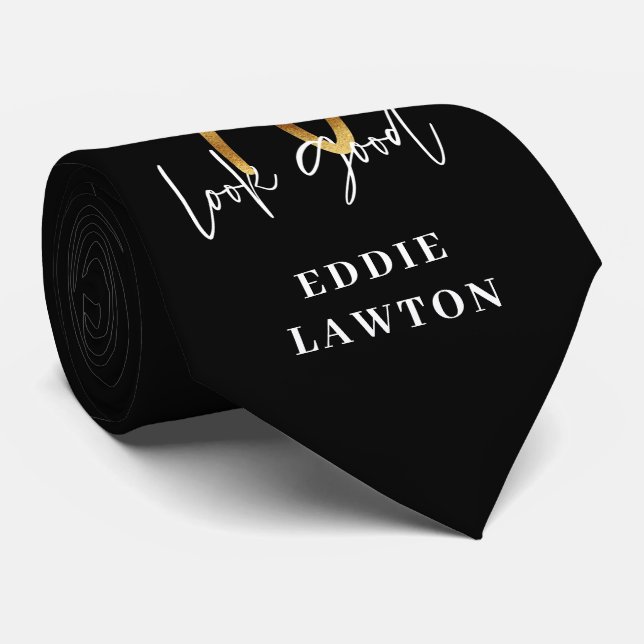 Making 90 look good gold birthday  neck tie (Rolled)