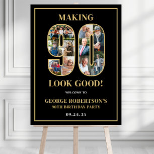 Making 90 Look Good Photo Birthday Welcome Sign