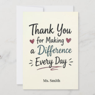 Making a Difference Every Day Personalized Card