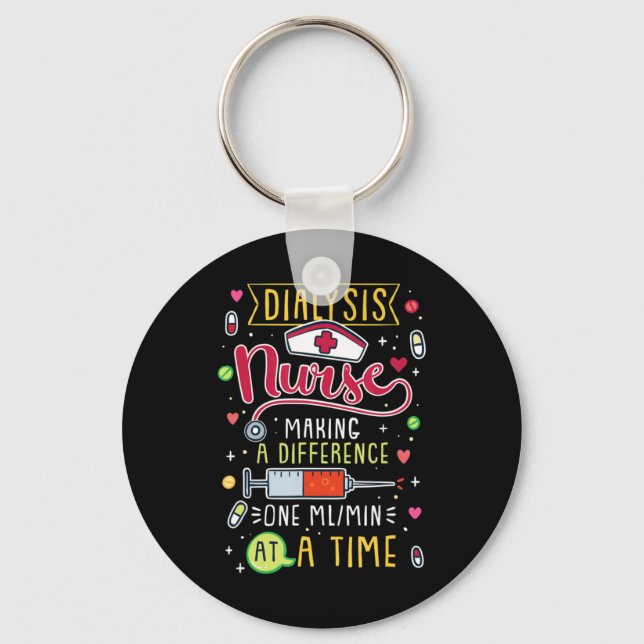 Making A Difference One ml_min At A Time Still sea Keychain (Front)