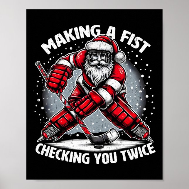 Making A Fist Checking You Twice Ugly Christmas Sa Poster (Front)
