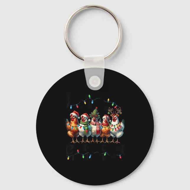 Making A List Chicken It Twice Christmas Xmas Chic Keychain (Front)