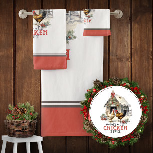 Farmhouse Christmas Kitchen Hand Towels: Country Truck and Trees