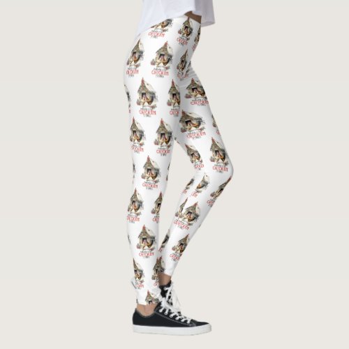 Making a List Chicken It Twice Country Christmas Leggings