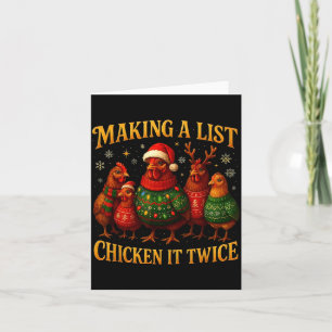 Making A List Chicken It Twice Funny Christmas Card