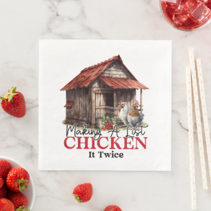 Making a List Chicken it Twice Funny Christmas  Paper Dinner Napkins