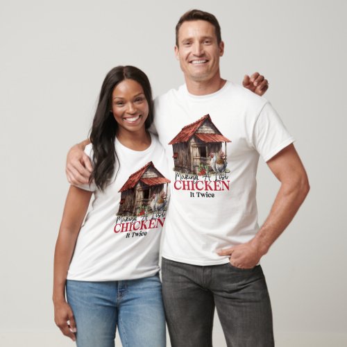 Making a List Chicken it Twice Funny Christmas  T_Shirt