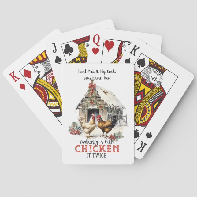Making a list chicken it twice funny personalize poker cards (Back)