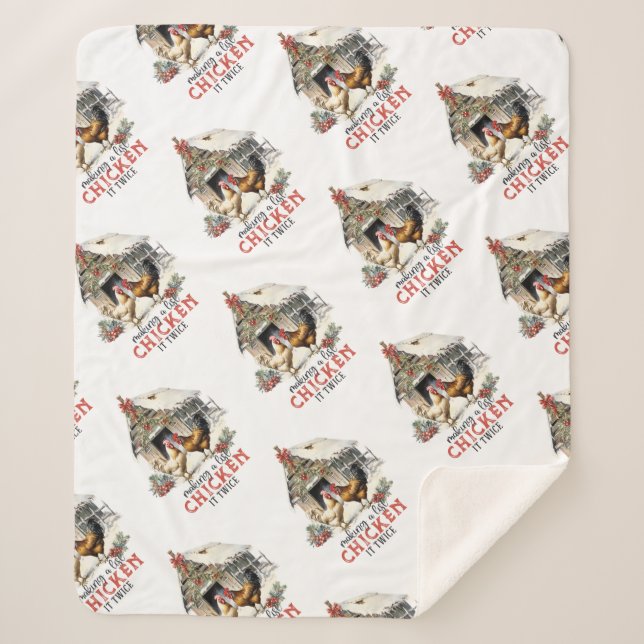 "Making a list, Chicken it twice" Puns Christmas Sherpa Blanket (Front)