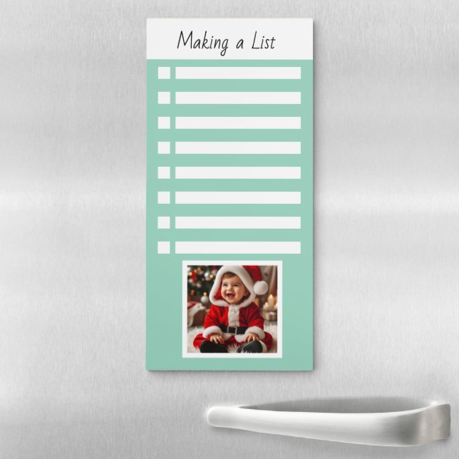 Making a List Custom Photo Christmas Checklist Magnetic Notepad (In Situ)