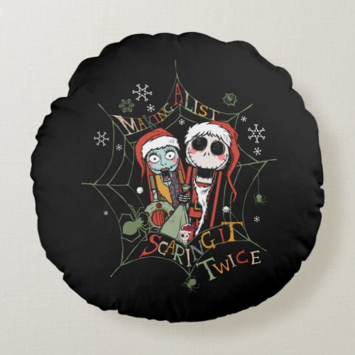 Making A List Scaring it Twice Round Pillow