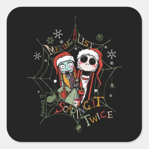 Making A List Scaring it Twice Square Sticker