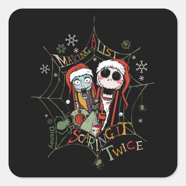 Making A List Scaring it Twice Square Sticker (Front)