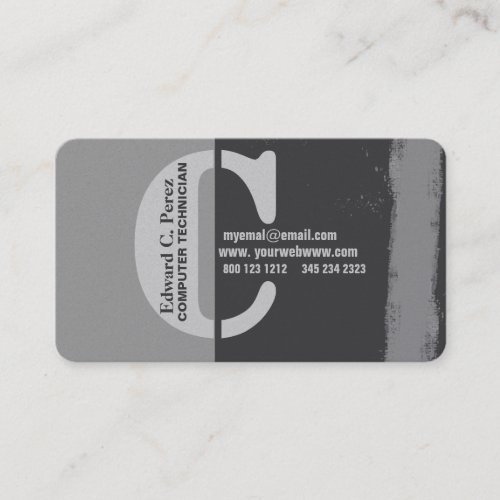 C Monogrammed Unisex Bold Business Card Templates