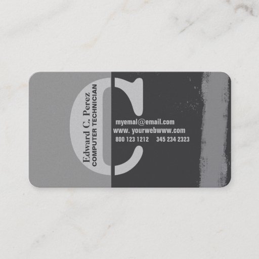 Customizable C Monogrammed Unisex Bold Business Card Templates