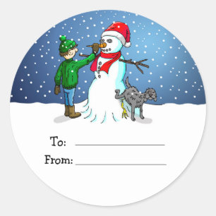 Making a Snowman Gift Tag Sticker