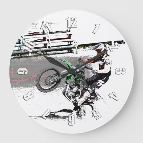 Making a Stand _ Freestyle Motocross Rider Large Clock