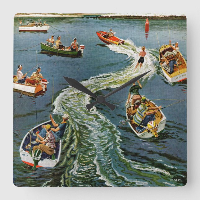 Making A Wake by Ben Kimberly Pins Square Wall Clock (Front)