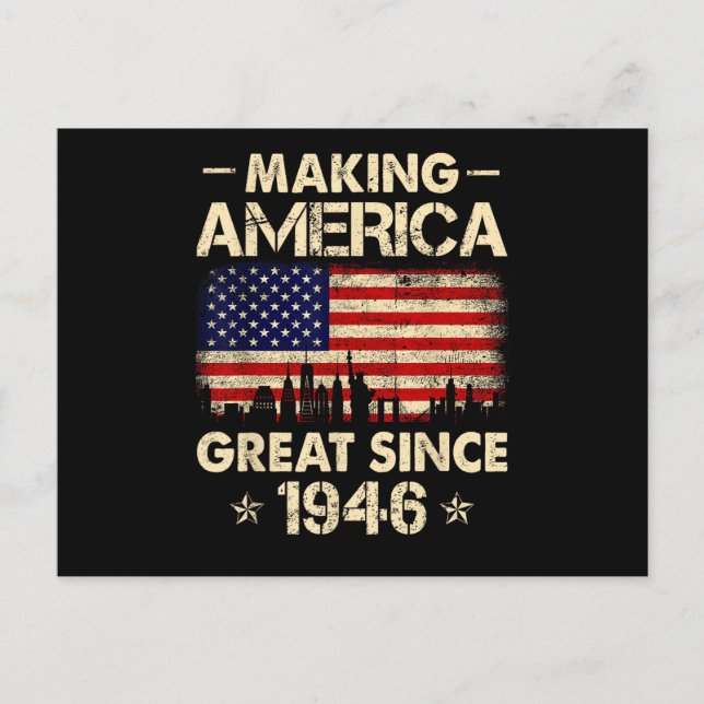 Making America Great Since 1946 Retro 76th Birthda Postcard (Front)