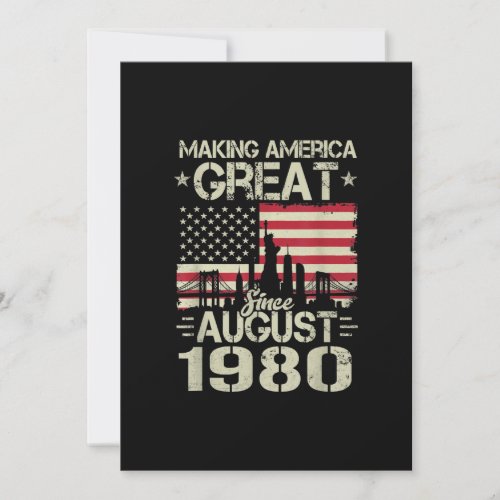 Making America Great Since August Birthday Gift 19 Invitation
