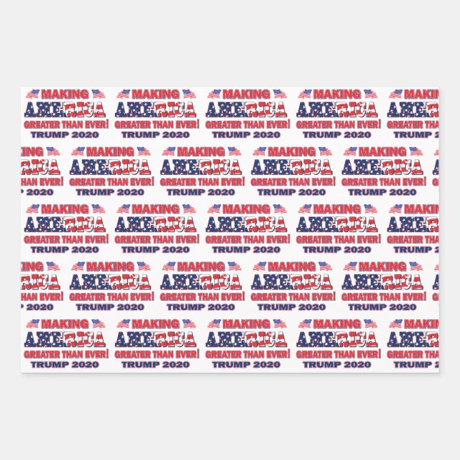 Making America Greater than Ever Trump 2020 Wrapping Paper Sheets (Front)