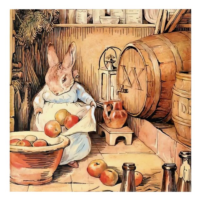 “Making Apple Cider” by Beatrix Potter Acrylic Print (Front)