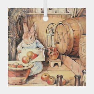 “Making Apple Cider” by Beatrix Potter Glass Ornament