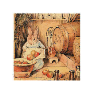 “Making Apple Cider” by Beatrix Potter Wood Wall Art