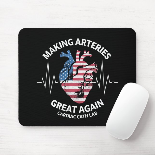 Making Arteries Great Again Cardiac Cath Lab  Mouse Pad (With Mouse)