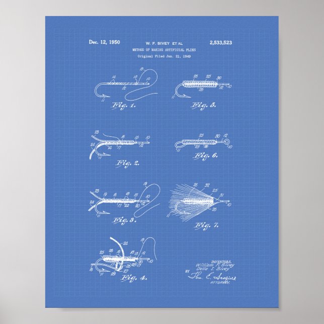 Making Artificial 1950 Patent Art - Blueprint Poster (Front)
