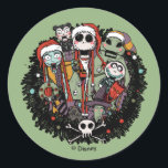 Making Christmas Fright Nutcrackers Classic Round Sticker<br><div class="desc">Check out this super scary and fun The Night Before Christmas design.</div>