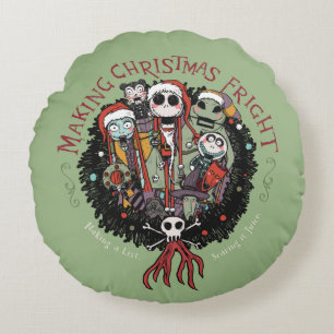 Making Christmas Fright Nutcrackers Round Pillow