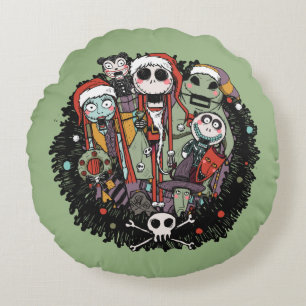 Making Christmas Fright Nutcrackers Round Pillow