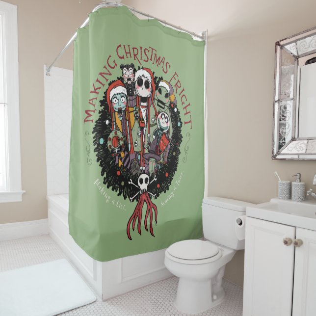 Making Christmas Fright Nutcrackers Shower Curtain (In Situ)
