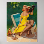 Making Friends With Puppy Pinup Poster at Zazzle