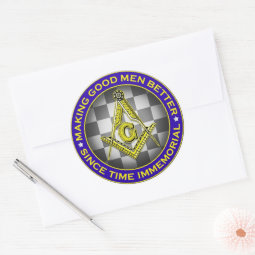 thumbnail image 2 of Mason Traveling Man Black Chrome Masonic Plastic Car Auto Emblem Decal Sticker ManBC 2 of 11