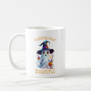 Making Hair Bootiful Funny Scary Ghost Halloween Coffee Mug