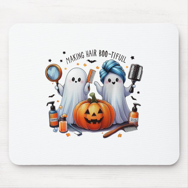 Making Hair Bootiful Halloween Hair Stylist Ghost  Mouse Pad (Front)