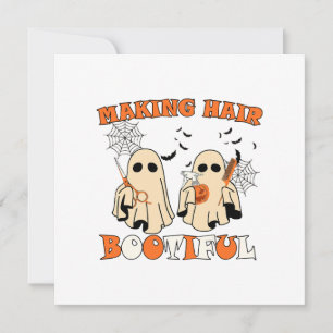 Making Hair Funny Ghost Hairdresser Halloween Invitation