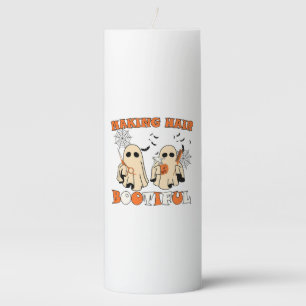 Making Hair Funny Ghost Hairdresser Halloween Pillar Candle