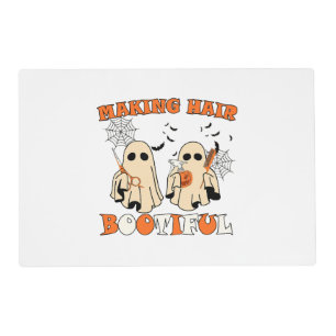 Making Hair Funny Ghost Hairdresser Halloween  Placemat
