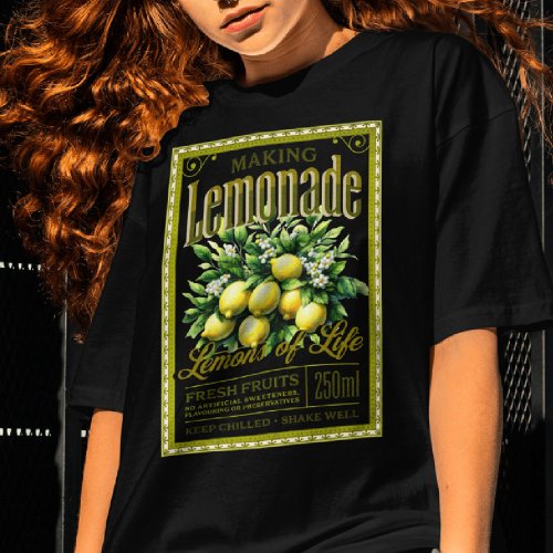 Making Lemonade Old Fashioned Looking Label  Dark T_Shirt